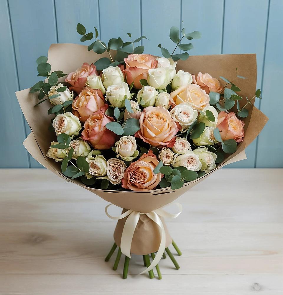 Букет цветов из: Альстромерии и Розы в Мишелёвке