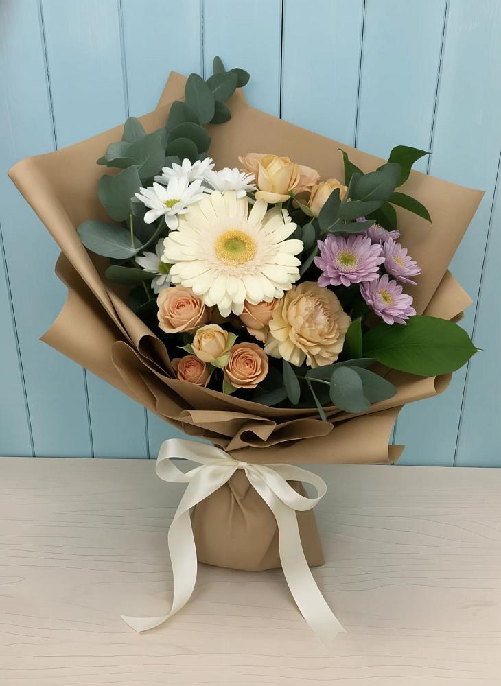 Букет цветов из: Герберы и Хризантемы в Мишелёвке