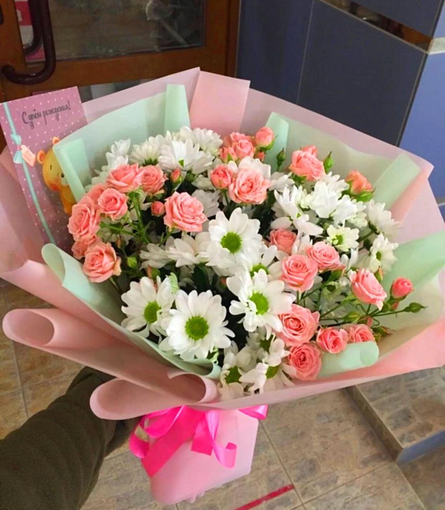 Букет цветов из: Розы и Хризантемы в Мишелёвке