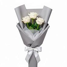 Букет 3 белые розы #REPLACE_PRED# Мишелёвке