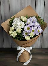 Букет цветов из:  Хризантемы и Розы #REPLACE_PRED# Мишелёвке