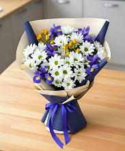 Букет цветов из:  Розы, Ирисы и Хризантемы в Мишелёвке