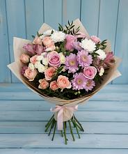 Букет цветов из:  Хризантемы, Розы и Альстромерии в Мишелёвке