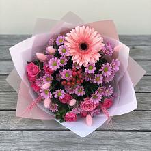 Букет цветов из:  Розы, Герберы и Хризантемы в Мишелёвке